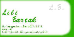 lili bartak business card